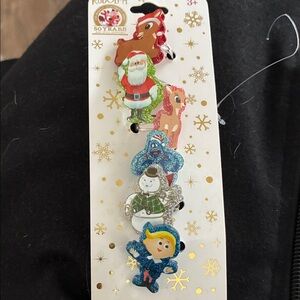 Rudolph the Red-Nosed Reindeer Hair Ring Set new!